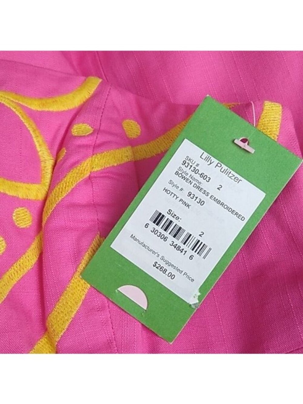 Lilly Pulitzer Bowen Embroidered Dress, Hotty Pink, 2 - Picture 7 of 10